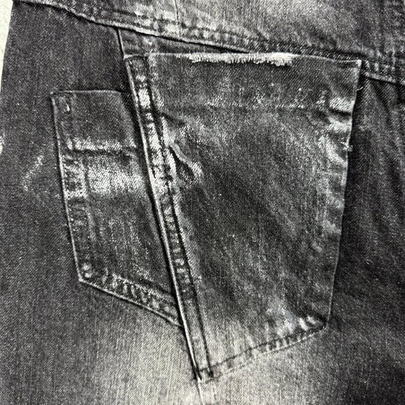 Jaded London Jeans Mens 36 Pants Black Silver Gunmetal Reed Slim Straight Denim - Picture 6 of 10